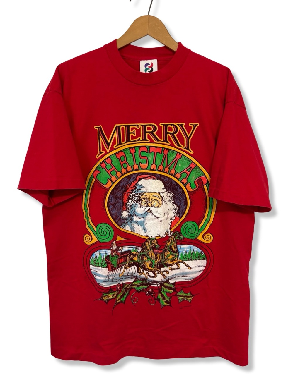Vintage 1994 Festive Merry Christmas Santa Graphic Tee
